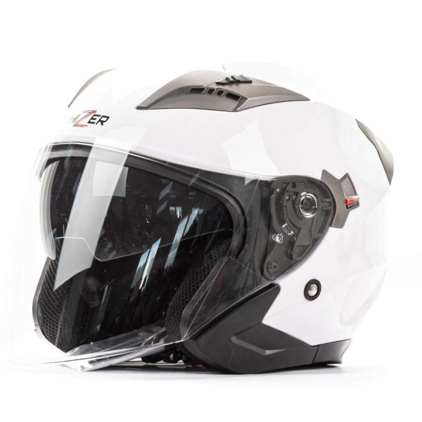Шлем мото открытый HIZER 227 (S) #2 white (2 визора)