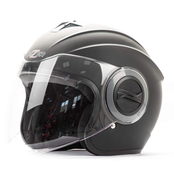 Шлем мото открытый HIZER 232 (L) matte-black
